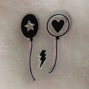 Chic Black and White Balloon Design Stamps